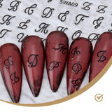 7 Blätter 3D Alphabets Nagelsticker Nagelfolie Selbstklebend Buchstaben Aufkleber Nägel Zubehör Nagelaufkleber Klebebuchstaben Aufkleber Selbst Gestalten Letter Letters Nail Art Sticker