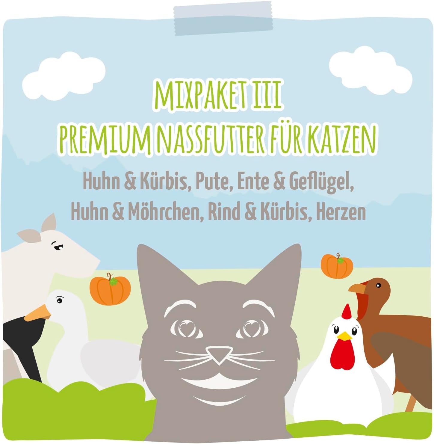 MjAMjAM – Premium-Nassfutter für Katzen – Leckeres Mix-Pack III Mahlzeiten für Ihre Katze, 6er-Pack (6 x 200 g), getreidefrei mit extra Fleisch