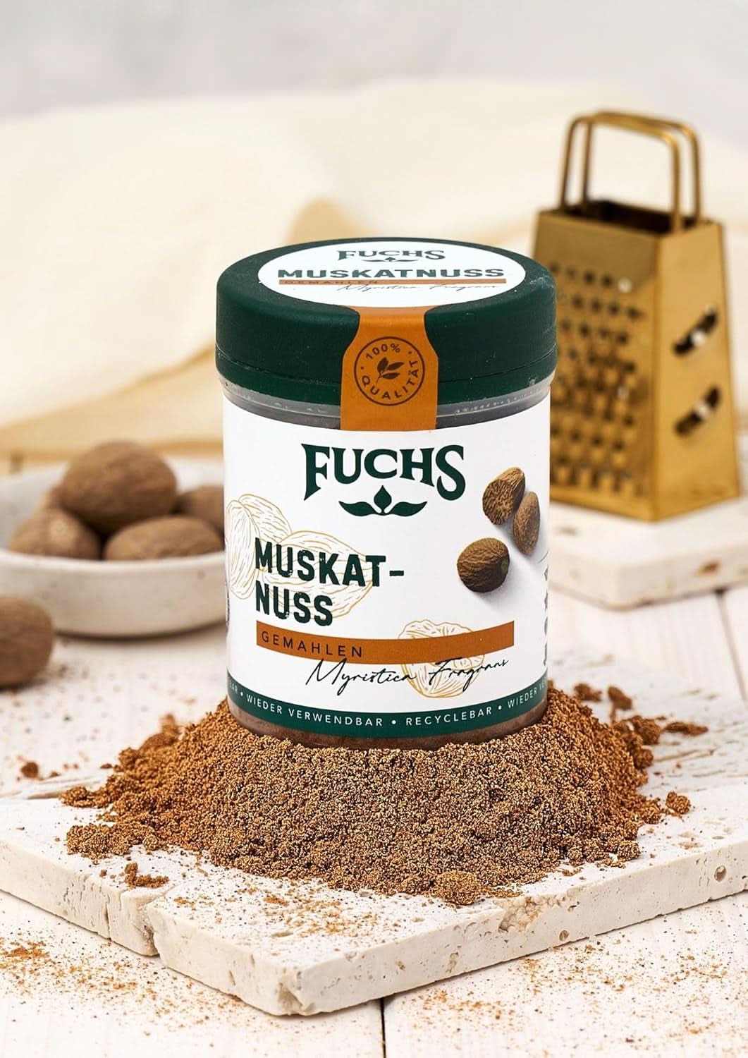Fuchs Gemahlene Muskatnuss, 50 Gramm Gewürze Naty Shop