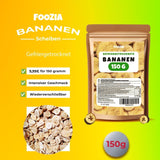 Gefriergetrocknete Bananen 150g Scheiben, Gefriergetrocknete Früchte ohne Zusatzstoffe Rein – 100 % natürliche Trockenfrüchte – Getrocknete Bananen Trockenfrüchte von Foozia Dehydrierte Produkte Naty Shop