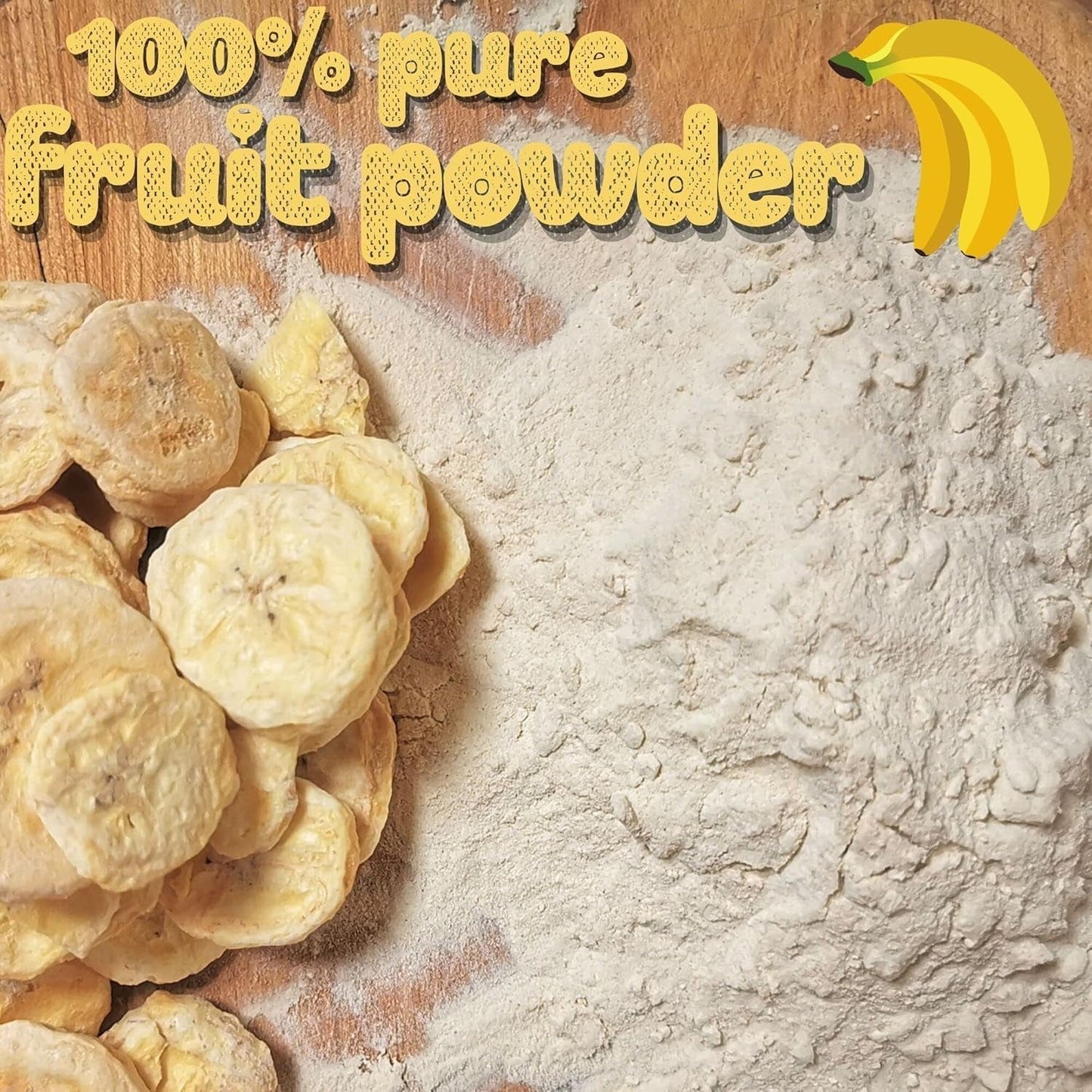Gefriergetrocknete Bananen in Pulverform | XL 300g Fruchtpulver Gefriergetrocknetes Bananenpulver | Für Smoothie, Backen, Kuchen | Gefriergetrocknete Banane | Gefriergetrocknete Früchte | ZingyZoo Bananenpulver Naty Shop Dehydrierte Produkte