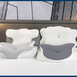 Nackenkissen, orthopädisches Kopfkissen, Memory-Schaum-Kissen, Seitenaufprallkissen – ergonomisches Design, hohle Form für Seiten-, Rücken- und Bauchaufprall, hellgrau, orthopädische Halskissen von Naty Shop