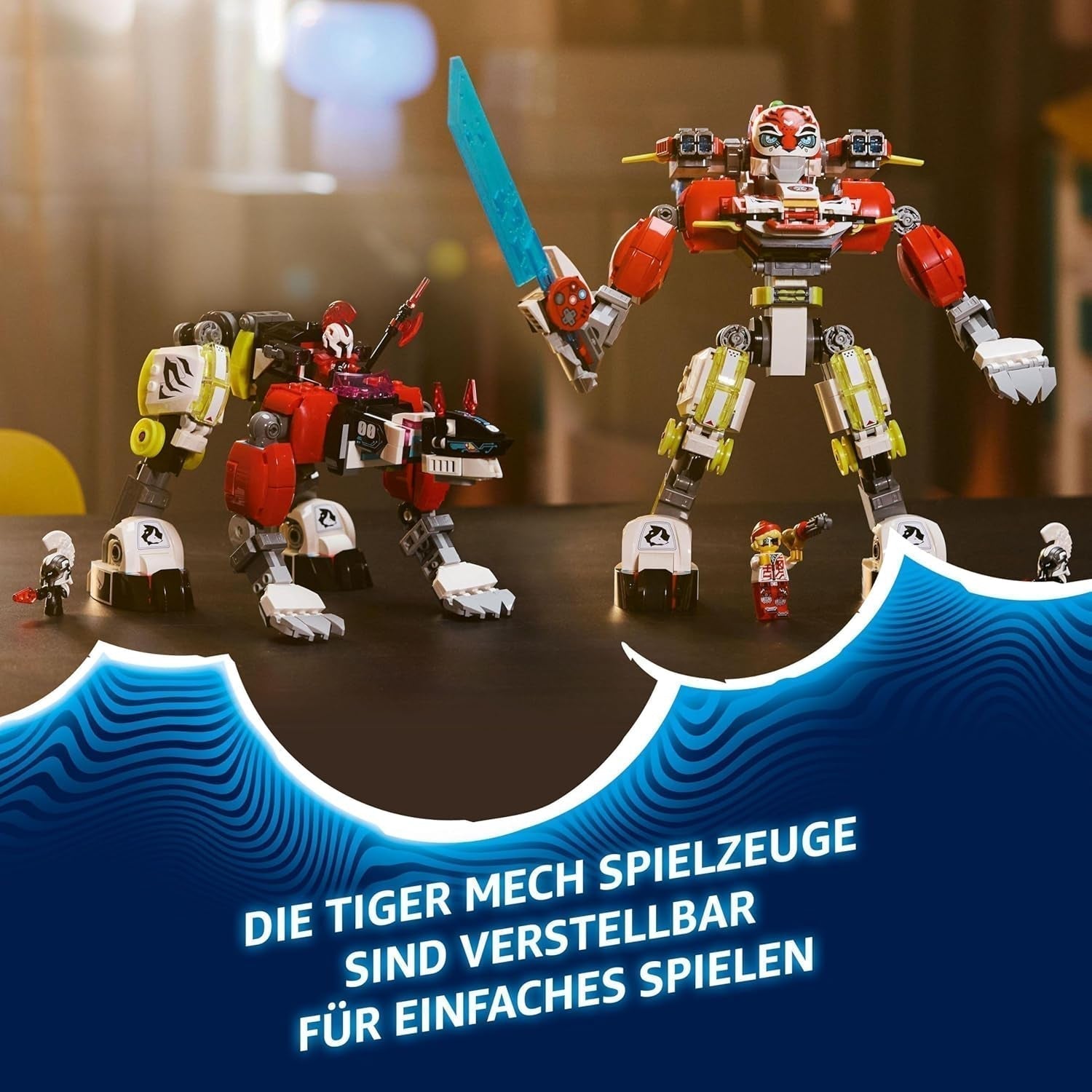 LEGO Dreamzzz Coopers Tiger-Mech und Zeros Hot Rod-Auto, Spielzeugauto für Kinder, Geschenk für 9-jährige Jungen und Mädchen, 2-in-1-Spielset mit Mech und Minifiguren 71497 Bausets Besuchen Sie den LEGO-Store