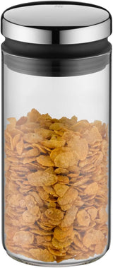 WMF Depot 1L Glas-Vorratsdose, Höhe 21,5 cm, Vorratsdose mit Deckel, Kaffeebohnenbehälter, Müslidose, Frischhaltedose mit breiter Einfüllöffnung (4er-Pack), Frischhaltedosen Naty Shop
