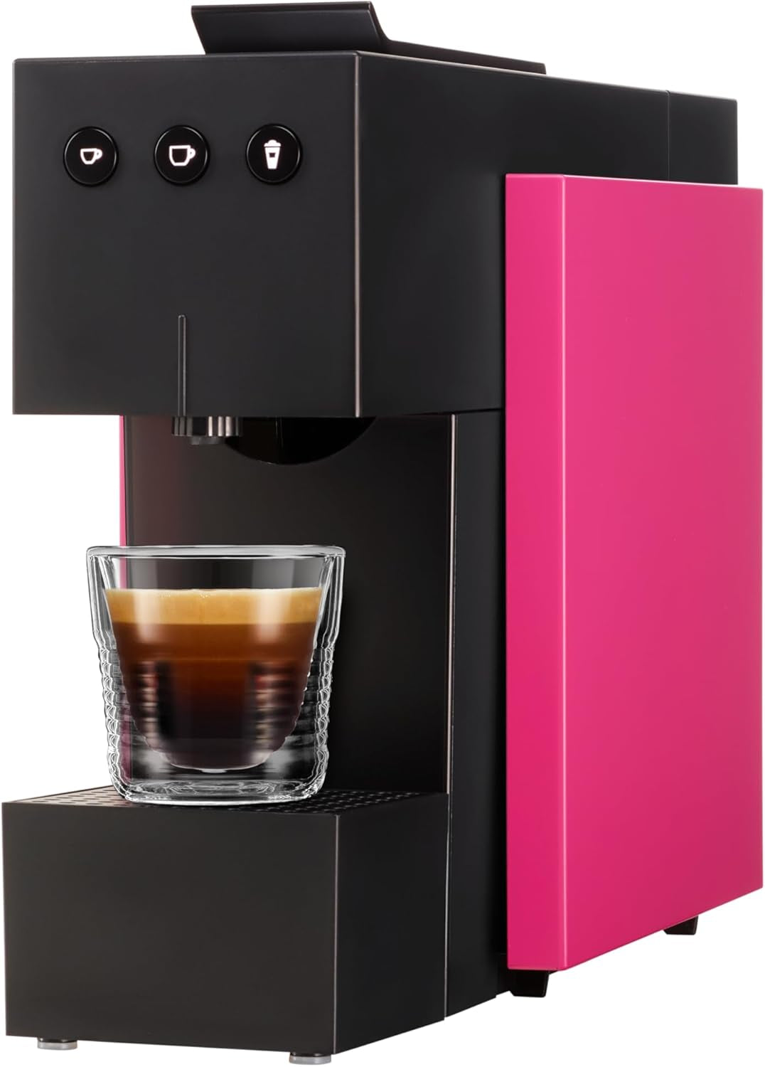 Espressomaschine mit K-FEE SQUARE Kapseln für Kaffee, Tee und Kakao | Kompakter Espresso | Schnelles Aufheizen | 0,8 l Wassertank | 19 Takte | Klavierschwarz