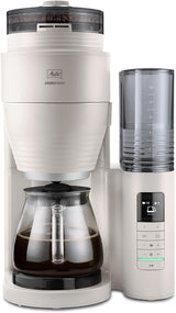 Melitta AromaFresh Therm Pro X – Espressomaschine mit Filter, integriertem Mahlwerk, abnehmbarem Wassertank, Thermokaraffe aus Edelstahl und Timerfunktion, für bis zu 8 Tassen Kaffee, Schwarz/Silber