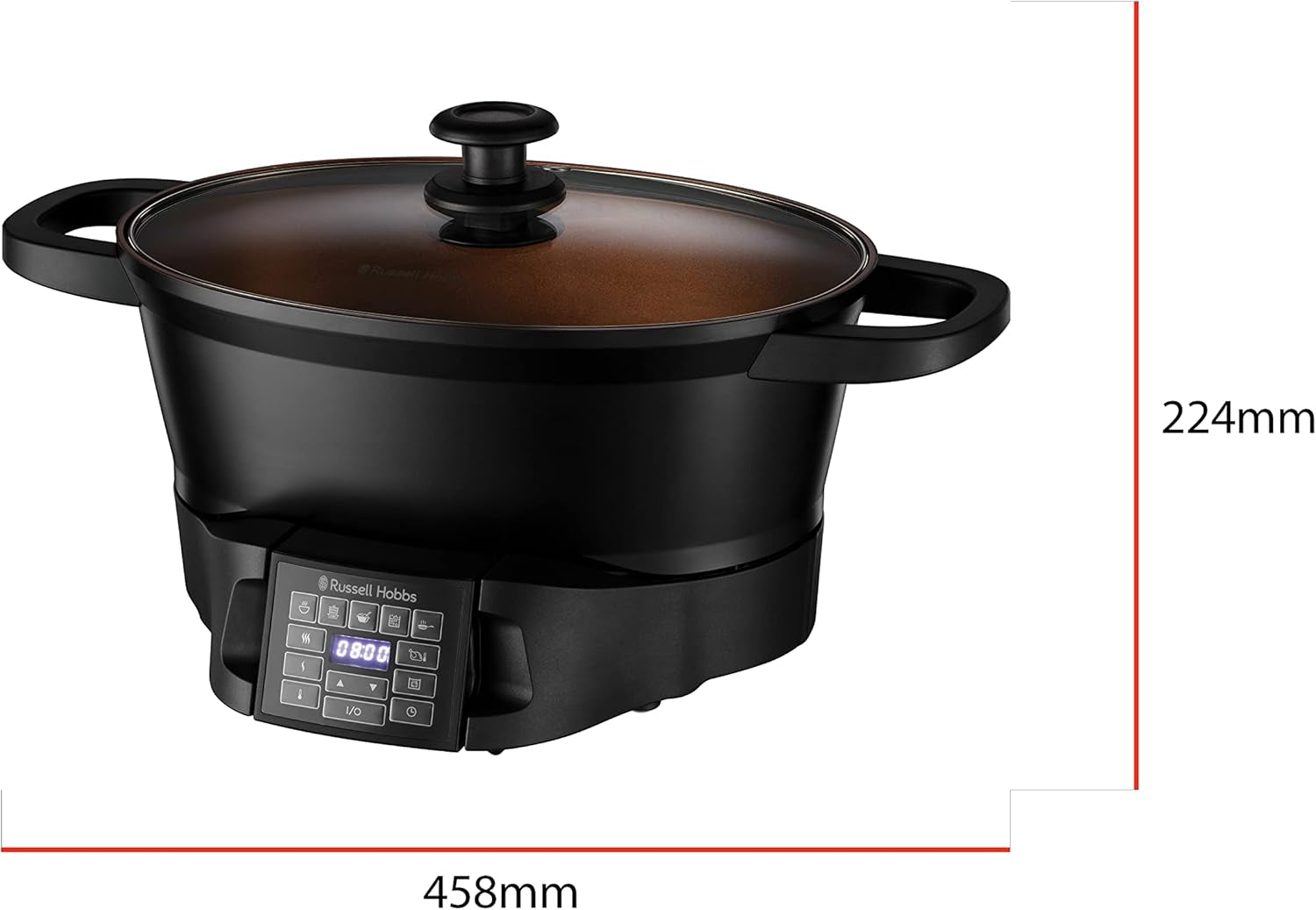 Multikocher Russell Hobbs 6,5L, Digitalanzeige, 8 Kochfunktionen Slow Cooker Naty Shop