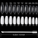 200 Stück künstliche Nagelspitzen, 10 Größen, Acryl, künstliche Nägel mit Nagelhautschieber und transparenter Box für Frauen und Mädchen (natürlich und transparent)