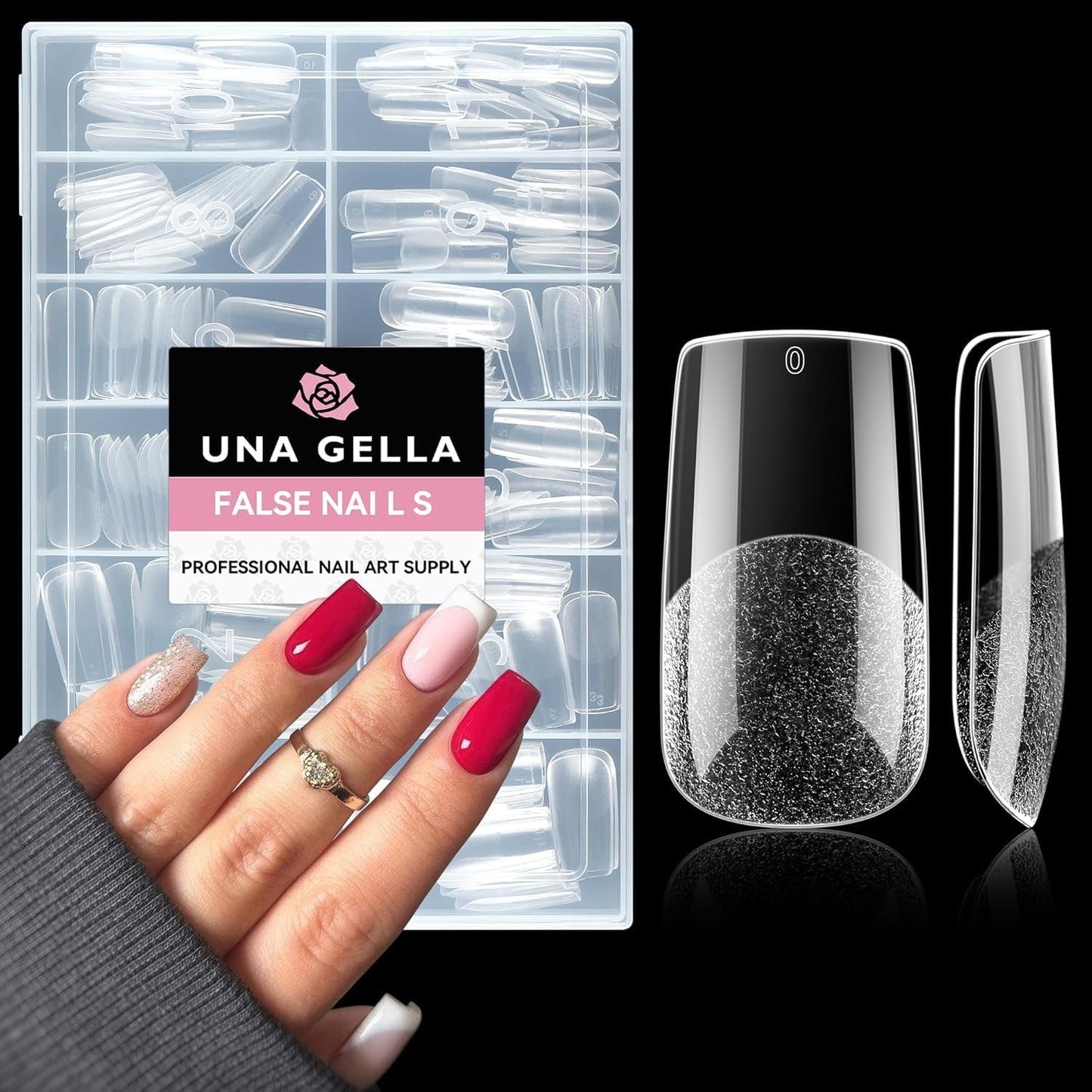 Ballerina-Gel-Nagelspitzen, 216 Stück, 12 Größen, weiche Gel-Nagelspitzen, vollständige Abdeckung, Nagelverlängerungs-Set, halbmatt, DIY, Heimkunst