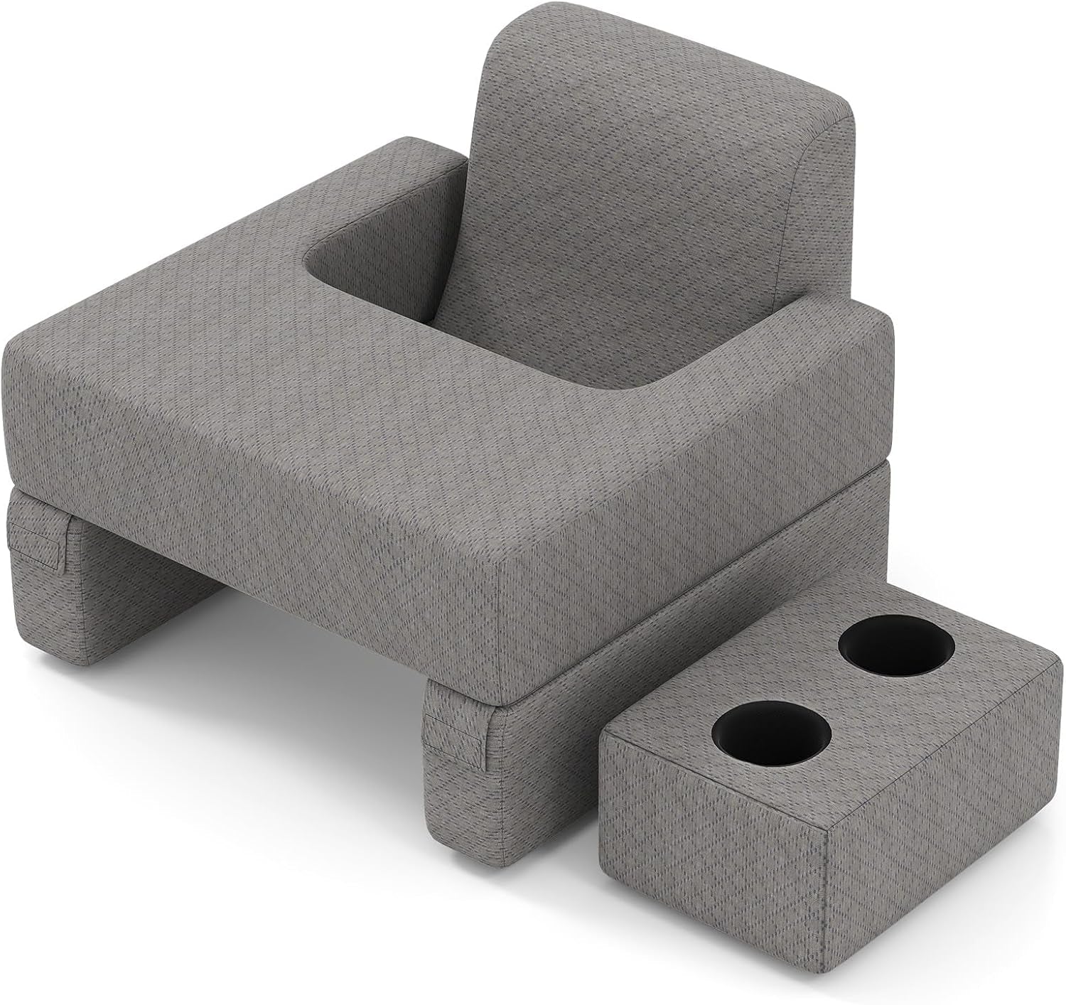 Lesekissen für Bett und Sofa, Bücherkissen, frei kombinierbar mit Getränkehalter und waschbarem Bezug, verstellbares Laptop-Schreibtischkissen zum Lesen, Spielen, Arbeiten, Schreiben (Grau)