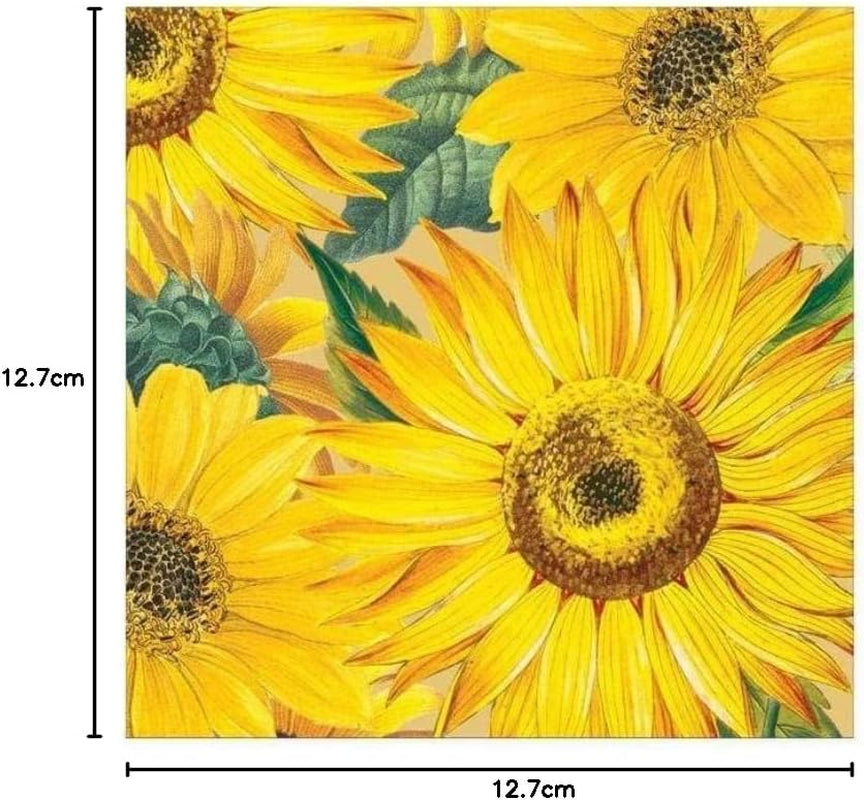Sonnenblumen-Papierservietten, 20 Stück pro Packung
