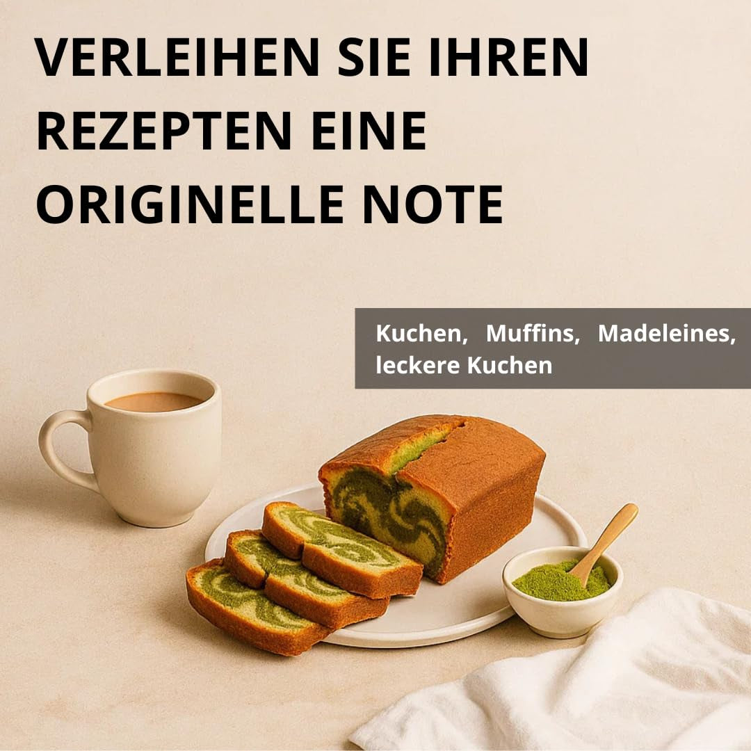 | Matcha Bio-Pulver 100 g | Grüntee-Matcha-Pulver in Zeremonienqualität | 100 % natürlich und hochwertig | Entgiftender Tee | Kompatibel mit Matcha-Set, Stiel, Schale und Glas.