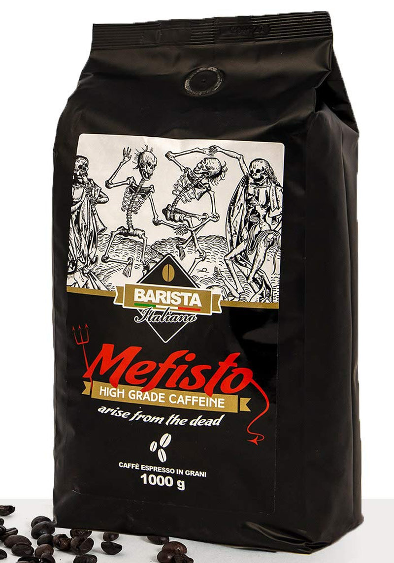 🔱 Mephisto – Extrem starker Kaffee 🔱 1 kg Kaffeebohnen 🔱 Kaffee mit hohem Koffeingehalt 🔱 Robustes Premium