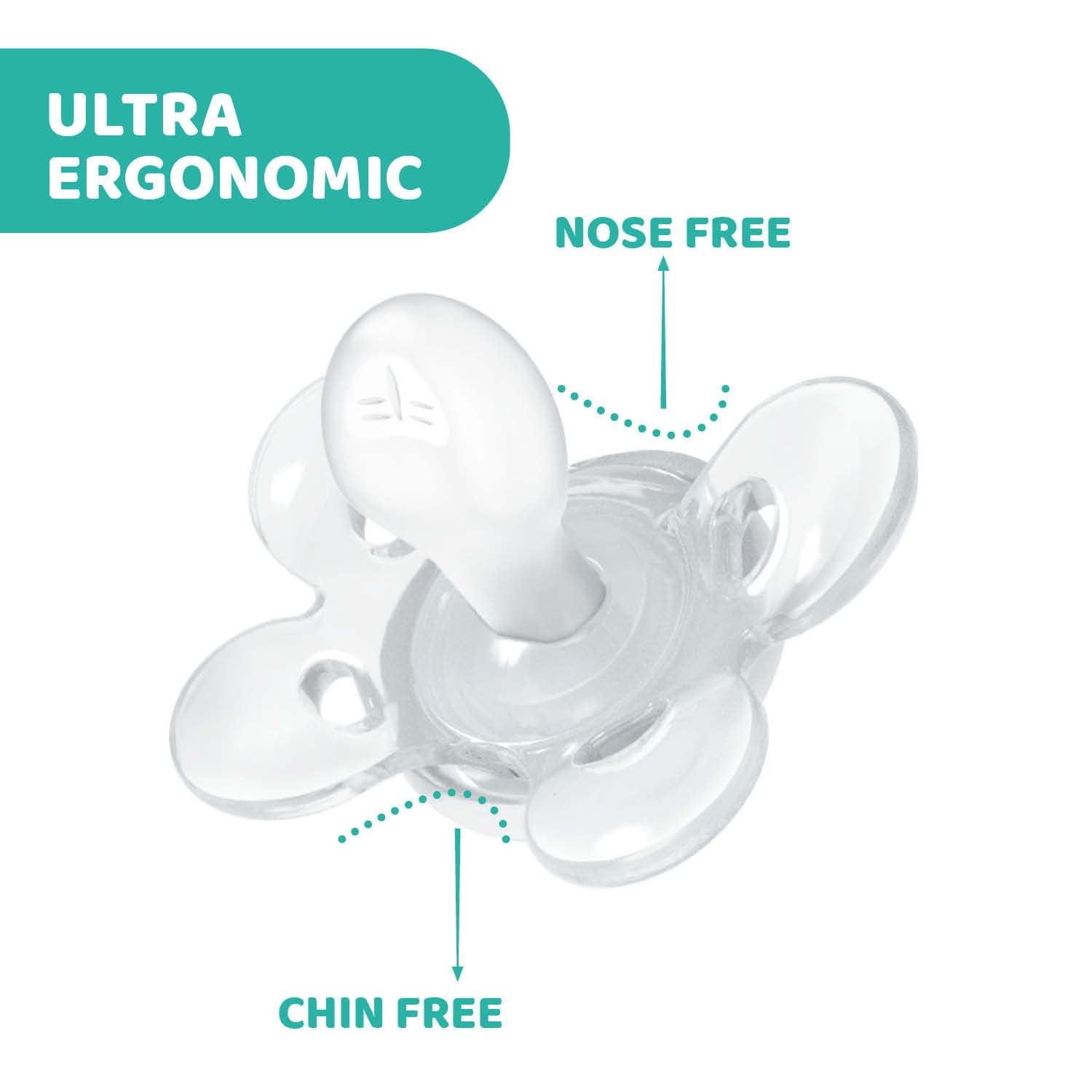 Chicco PhysioForma Comfort Schnuller 16-36 Monate, Babyschnuller mit Silikonsauger, 1 Stück, unterstützt die physiologische Atmung und die korrekte orale Entwicklung, blau