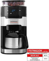 GASTROBACK Grind & Brew Pro Thermo-Espressomaschine, Silber, Schwarz