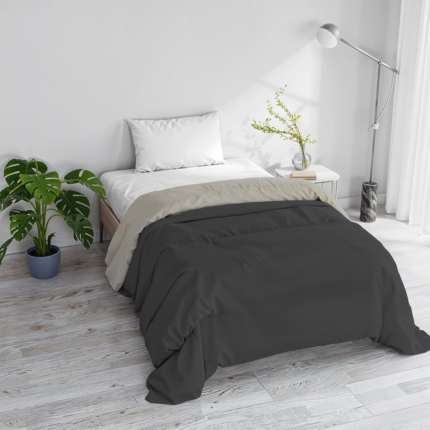 Einfache Winterdecke, einfarbig und wattiert, dunkelgrün/creme, 200 x 245 cm. Steppdecken und Steppdecken Naty Shop Dunkelgrau/hellgrau 160 x 245 cm