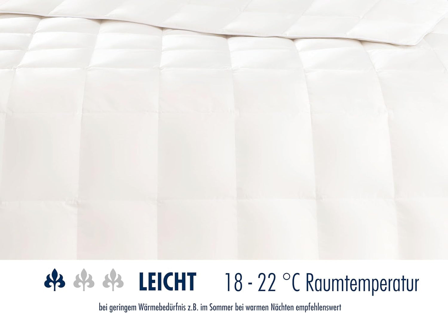 Irisette Nora Daunendecke Leichte Sommerdecke mit 100 % Baumwollbezug, 100 % Daunenfüllung der Klasse I, 135 x 200 cm, Öko-Tex-zertifiziert, hergestellt nach dem deutschen Qualitätsstandard Steppdecken und Bettdecken Naty Shop