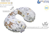 Medi Partners Baby-Nackenkissen, Nackenstütze, 100 % Baumwolle/Minky, Baby-Nackenkissen für Auto, Kinderwagen, Reisen, Reisen, Schlafen, Nackenkissen, Schlummerrolle (REH mit grauem Minky), orthopädische Zervikalkissen, Naty Shop