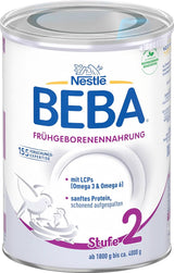 Nahrung für Frühgeborene BEBA Level 2, Spezialnahrung für Frühgeborene und Neugeborene mit geringem Gewicht, trinkfertig, 32er Packung (32 x 90 ml) Naty Shop