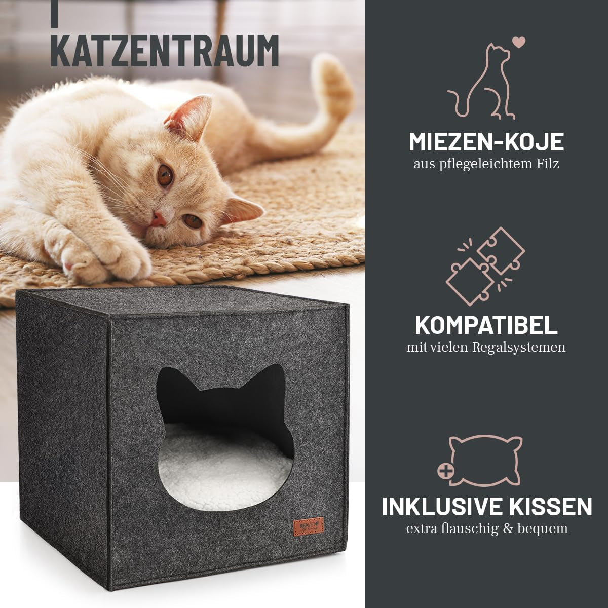 Decken und Möbel, Haustiere, Höhlen und Häuser, Katzen, Betten für Katzen, Katzenbetten, Matratzen