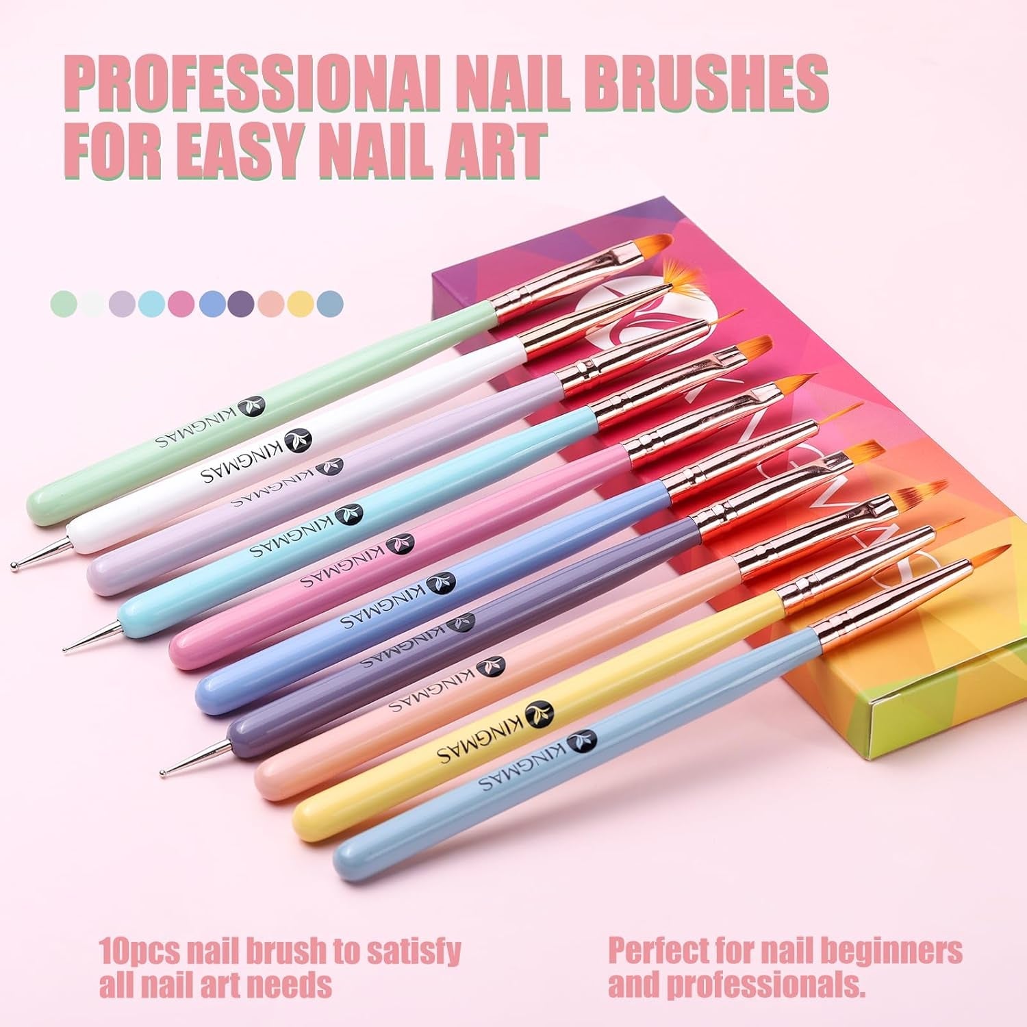 10 Stück Nail-Art-Pinsel, Nagel-Gel-Nagellack-Malpinsel, Zeichenstift, Nagel-Liner-Pinsel und Nagel-Dotting-Stift für Gel-Nagellack, DIY, Maniküre, Salon zu Hause