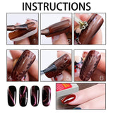 Nail Art Werkzeug Magnetstift, 10 Stück Nagel Magnet Stick Tool Set, Nagel Magnet Stift Und Starker Magnet Stock Punktierungsstifte Für DIY 3D Magnetics Katzenauge UV Gel Polnische Nagel Kunst