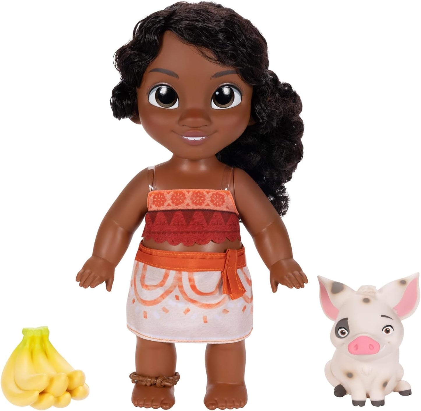 Jakks Pacific Moana 2 Little Sister Simea Puppe und Pua-Figuren-Spielset, 27 cm groß, enthält 1 Puppen-Outfit, 1 Pua, 1 Bananenbündel aus Kunststoff, empfohlen für Kinder ab 3 Jahren