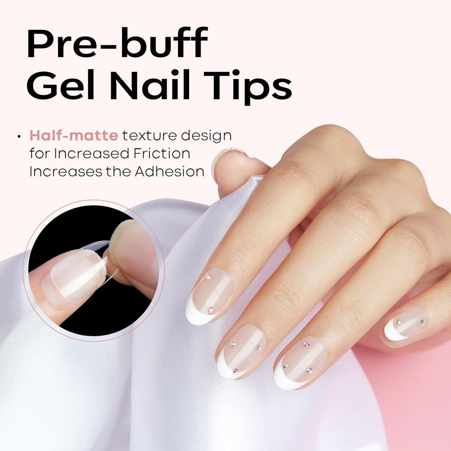 Modelones Nagelspitzen 510 Stück – Full-Cover-Nagelspitzen-Set, Gel-Spitzen-Set, vorpolierte PMMA-Harz-Nagelspitzen, künstliche Nägel zum Aufkleben von Nagelkunst-DIY, kurzes Squoval