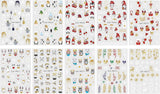 JMEOWIO Nagelsticker Weihnachten 10 Blatt Nail Art Sticker Selbstklebend Nagelaufkleber Glitter Schneeflocke Xmas Winter Urlaub Gold Dekoration Nageldesign Zubehör