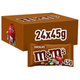 M&M's Erdnuss-Schokoladen-Großpackung, 24 x 45 g Schokoladen-Linsen mit Erdnussgeschmack, Schokoladengeschenk (1080 g), ideal als Leckerbissen zum Thema Fußball