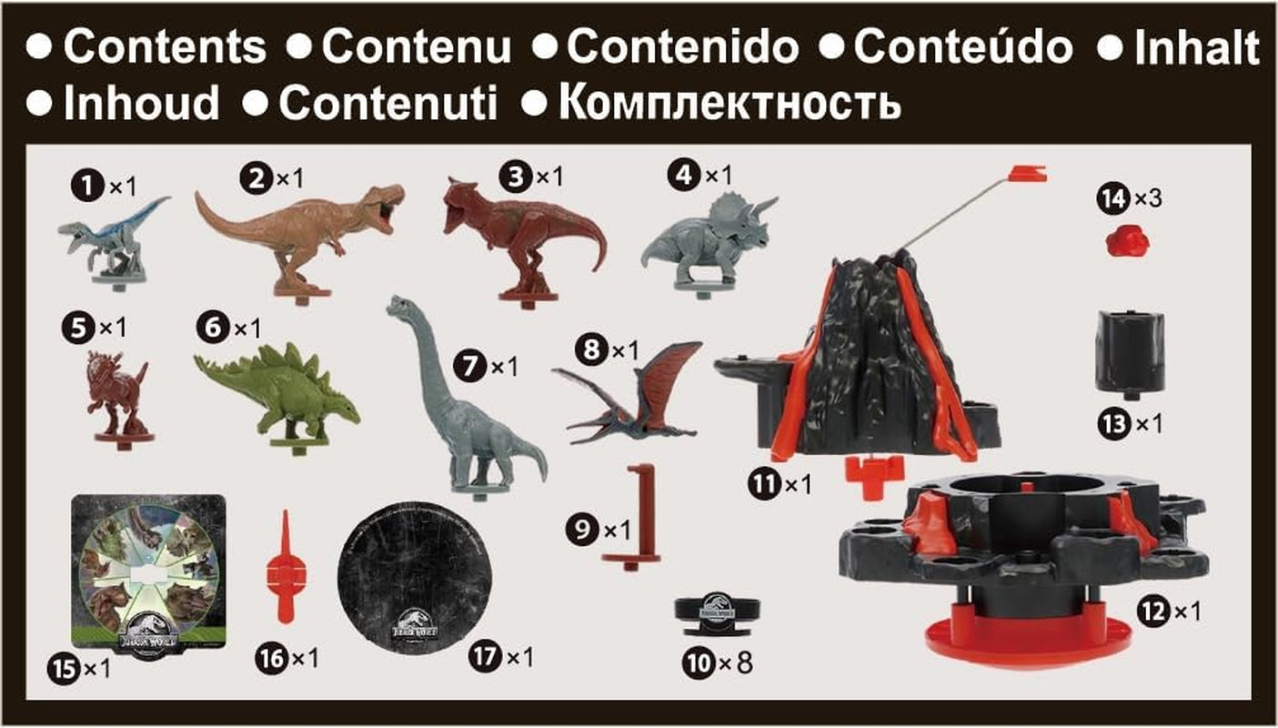 EPOCH Games – Jurassic World Trembling Volcano 7509 Dinosaurier-Spielzeug-Brettspiel für Kinder ab 4 Jahren