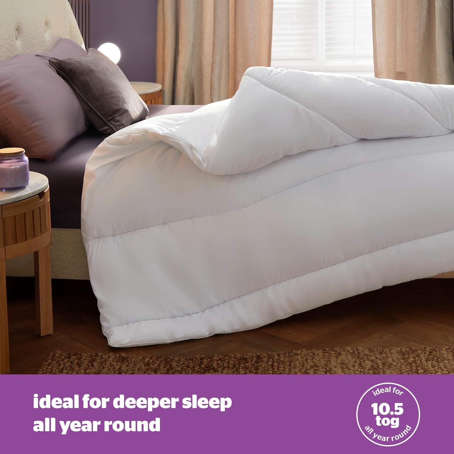 Silentnight Deep Sleep Steppdecke, weiß, Mikrofaser, weiß, Einzelbett Steppdecken und Steppdecken Naty Shop