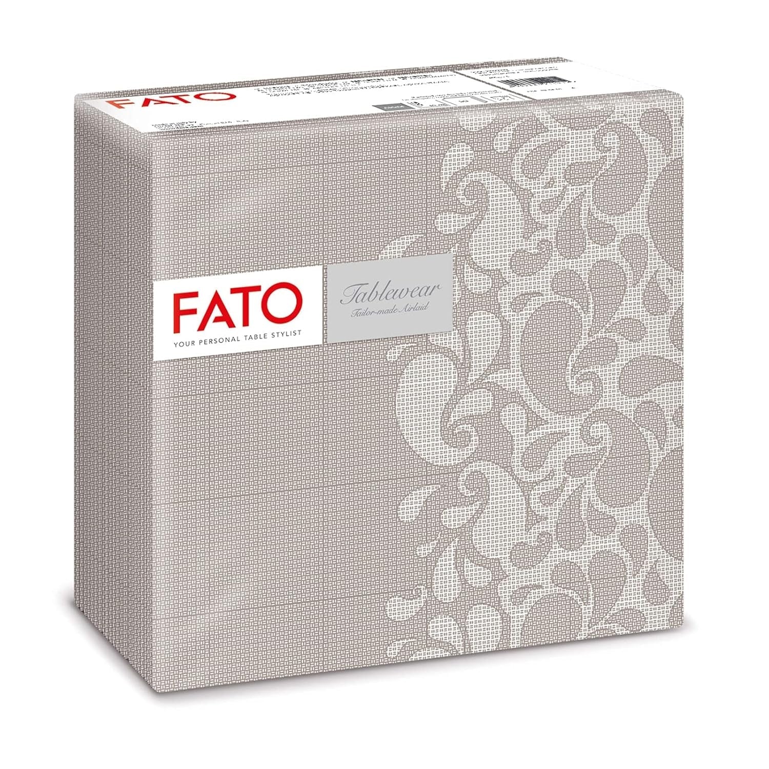 Fato - Trockenpapierservietten, Airlaid, Textileffekt, Packung mit 50 Servietten, 40X40 gefaltet im 4er-Format, Tropicana Decor
