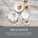 vivo - Villeroy & Boch Group – Essential White Tafelservice 18 tlg. Weiß, Spülmaschinenfest, Mikrowellensicher, Geschirr Set für 6 Personen, Müslischalen, Speiseteller, Dessertteller, Premium Porzellan