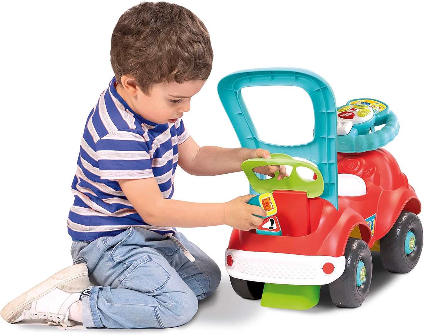 Clementoni – 17747 – Nicolò Go Go 3 in 1 – Reitauto, elektronischer Lernlautsprecher, erste Schritte, Lichter und Geräusche, Spiel für 1-Jährige – Made in Italy Bebe Toys Naty Shop