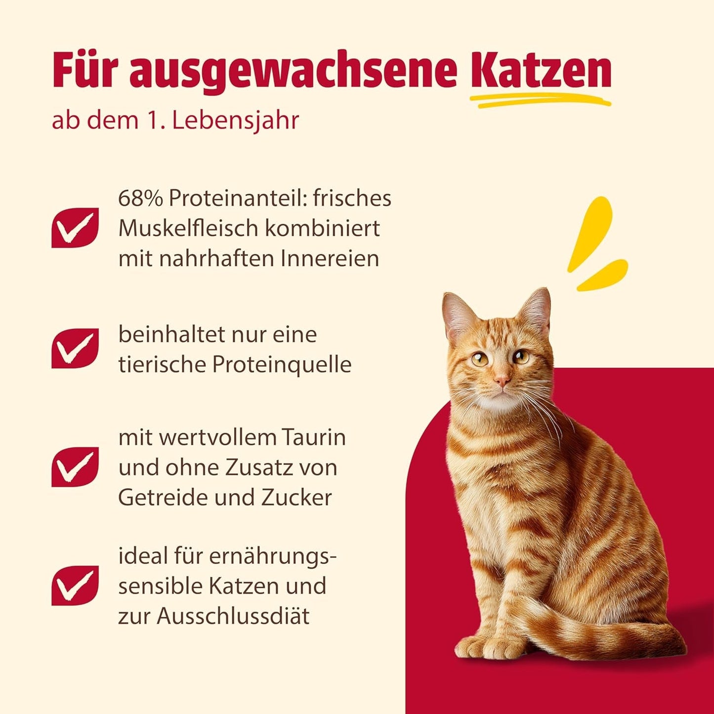 animonda Carny Adult Single Protein Pure Chicken (6 x 400g), Nassfutter für ausgewachsene Katzen mit einer einzigen Proteinquelle, Nassfutter für ausgewachsene Katzen, getreidefrei und zuckerfrei
