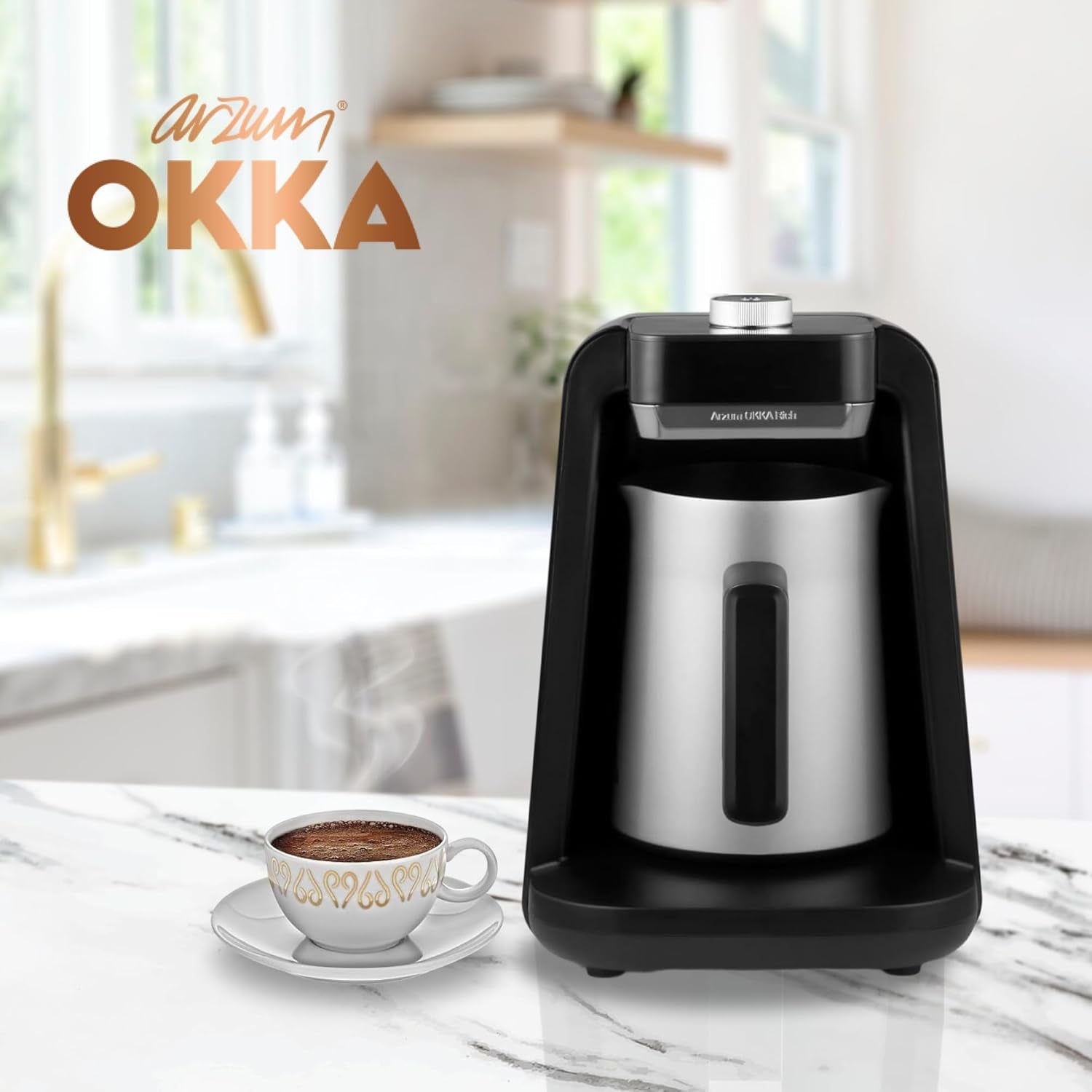 TÜRKISCHE KAFFEEMASCHINE Arzum OKKA RICH SPIN PRO (Chrom)
