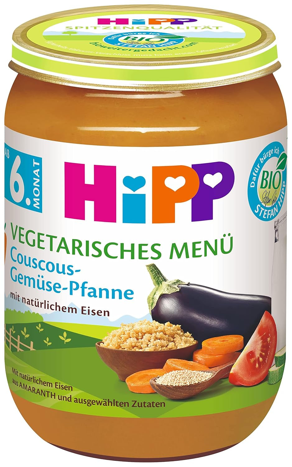 HiPP Bio-Mahlzeiten ab 6 Monaten, Couscous und sautiertes Gemüse, 6er Pack