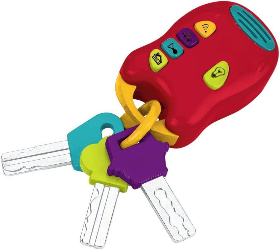 Battat-Spielzeugschlüssel-Babyspielzeug – Bunter Autoschlüssel-Schlüsselanhänger mit Licht und Geräuschen für Kinder ab 10 Monaten. Babyspielzeug Naty Shop-Schlüssel