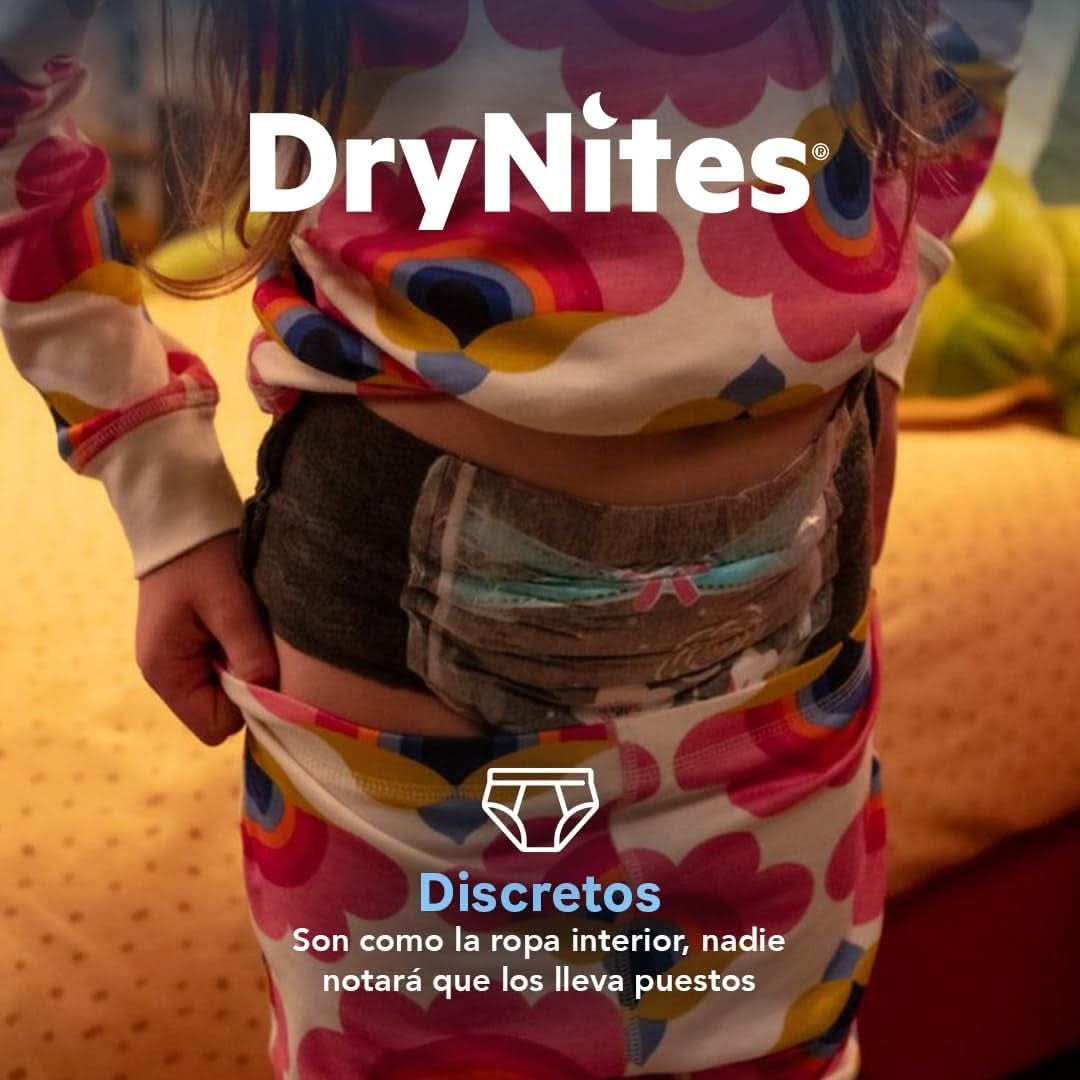Dry Nites Pyjamahosen für Mädchen 3–5 Jahre, 1 Packung (16 Stück) Naty Shop
