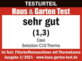 CASO Selection C 10 Thermo Design Kaffeemaschine – Edelstahlgehäuse, 1,2 l Isotherm-Karaffe (10 Tassen), Touch-Bedienung und Timer, Aroma PLUS-Funktion, Permanentfilter, Anti-Tropf-Filter