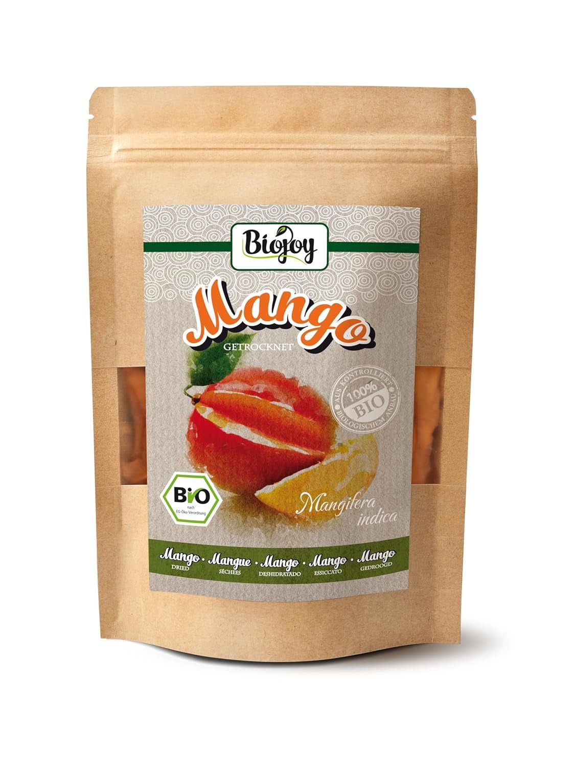 Biojoy BIO getrocknete Mango (1 kg), ungeschwefelt Naty Shop dehydrierte Produkte 250 G
