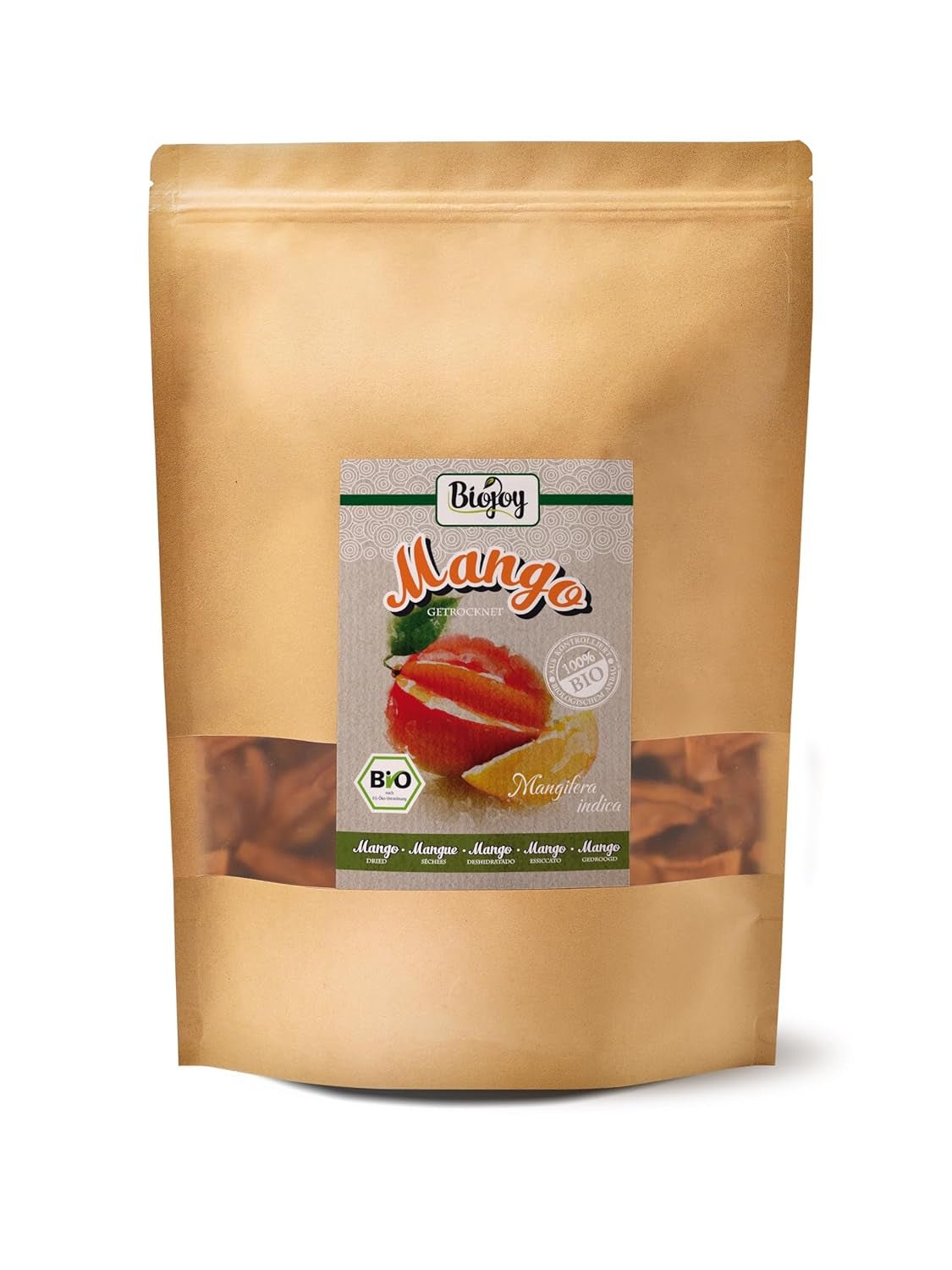 Biojoy BIO getrocknete Mango (1 kg), ungeschwefelt Naty Shop dehydrierte Produkte 1 kg (1 Packung)