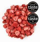 BRIX gefriergetrocknete Erdbeeren | Natürliche Erdbeeren 75 g | Great Taste Award für getrocknete, gefriergetrocknete Früchte | GVO-frei, glutenfrei, vegan, ohne Vitamine. Naty Shop dehydrierte Produkte