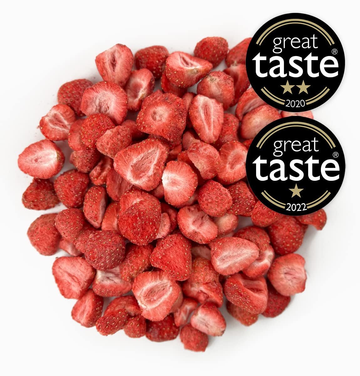 BRIX gefriergetrocknete Erdbeeren | Natürliche Erdbeeren 75 g | Great Taste Award für getrocknete, gefriergetrocknete Früchte | GVO-frei, glutenfrei, vegan, ohne Vitamine. Naty Shop dehydrierte Produkte