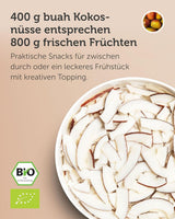BUAH® getrocknete Kokosnusschips | Bio-Kokoschips, Snack, Müsli & Back-Kokoschips | Idealer Ersatz für Süßigkeiten | Vegan und ohne Zuckerzusatz | 400g dehydrierte Produkte von Naty Shop