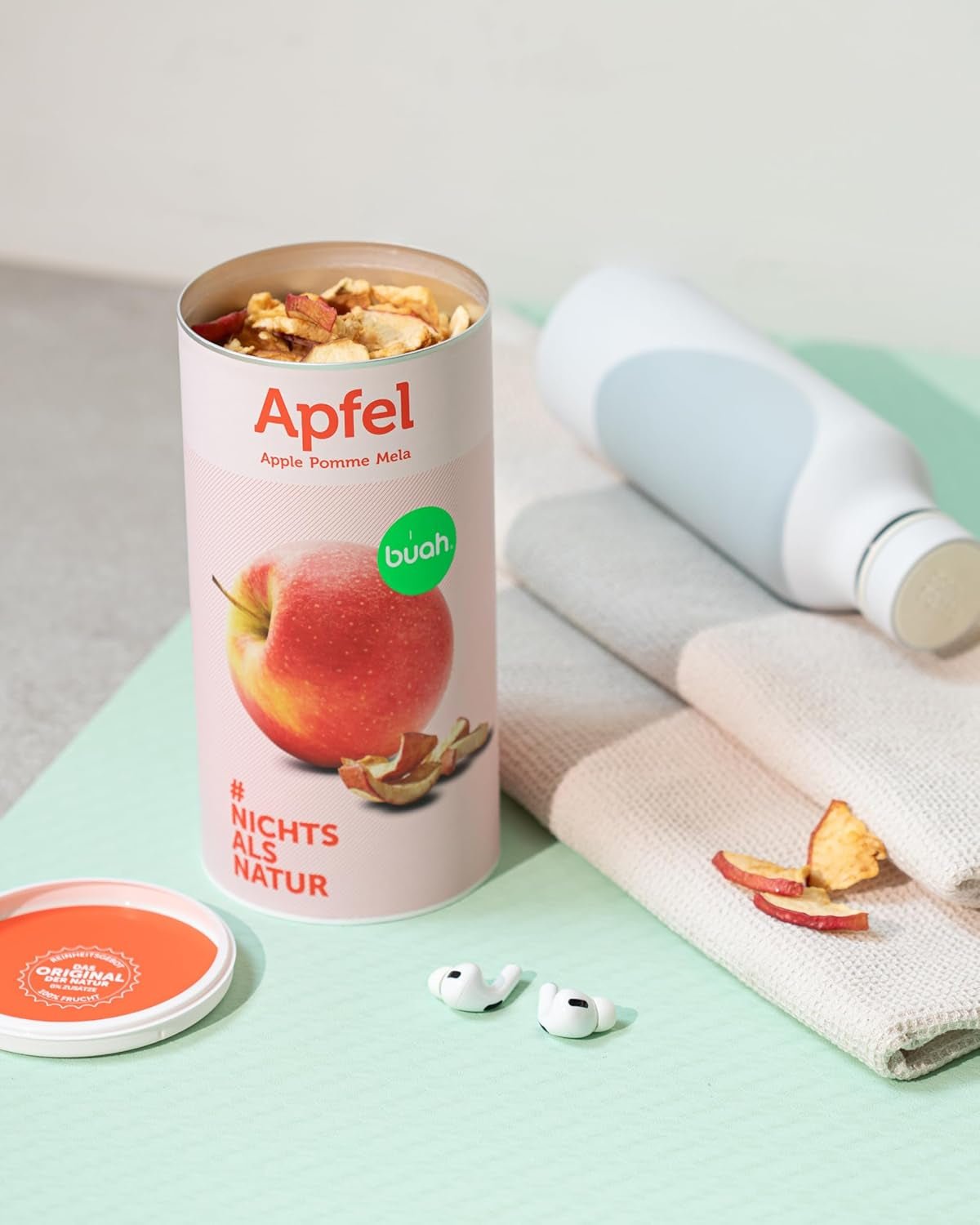 BUAH® Bio gefriergetrocknete Äpfel | Gefriergetrocknete Bio-Äpfel ohne Zuckerzusatz | 100 % gefriergetrocknete Früchte (vegan, glutenfrei, laktosefrei) | Idealer Snack (110 g). Dehydrierte Produkte von Naty Shop