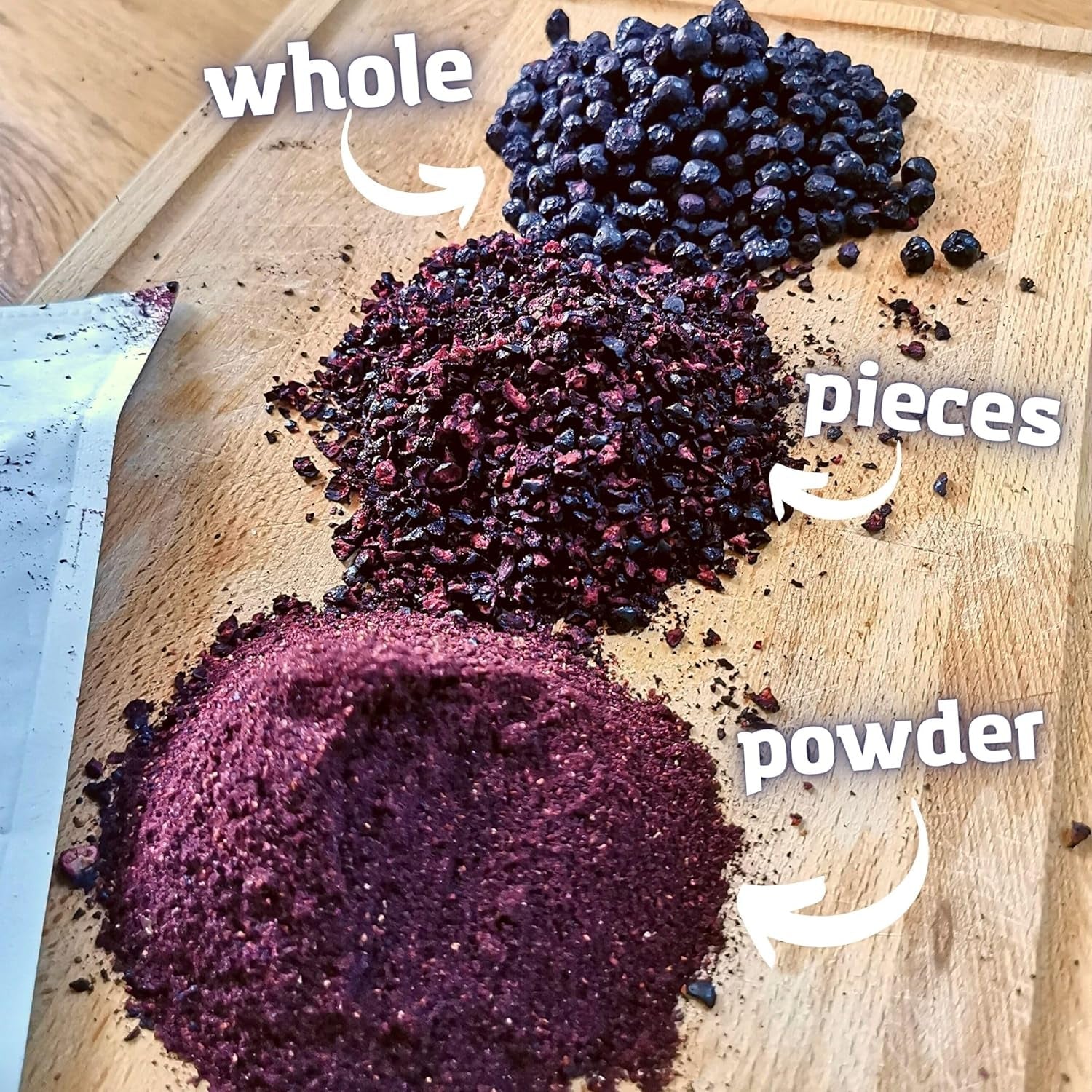 Getrocknete Cranberry-Stücke | 100 % gefriergetrocknete wilde Blaubeeren von Vaccinium Myrtillus | Wildblaubeerpulver, Blaubeerfruchtpulver, gefriergetrocknete, getrocknete, getrocknete Blaubeeren, dehydrierte Produkte, Naty Shop