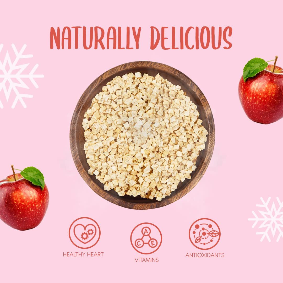 Gefriergetrocknete Apfelstücke 100g - Gefriergetrocknete Früchte - Gefriergetrocknete Trockenfrüchte - Getrocknete Äpfel - Perfekt zum Backen, Dekorieren von Kuchen, Snacks, Müsli und Desserts. Dehydrierte Produkte Naty Shop