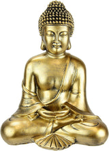 Buddha Figur meditieren sitzend Statue Figuren Skulptur Büste Statue Ornament Buddha Figur Feng Shui Deko Garten Terrasse Balkon Deko Buddha Statue Wohnaccessoire Buddha Skulptur Gartenfigur Statuetten und Skulpturen Naty Shop Dunkelgold Platzierung